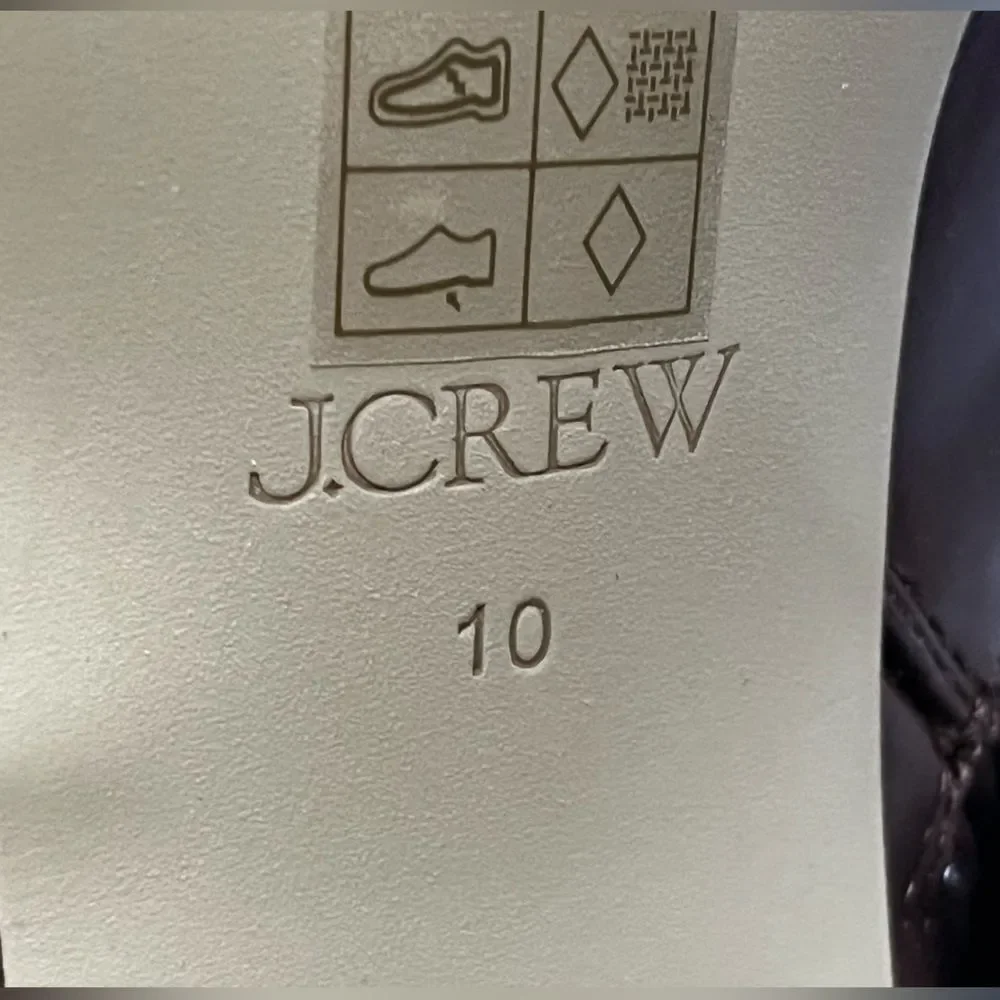J Crew Women's Knee High Winter Boots Heeled Brown Side Zip Shoes Size 10